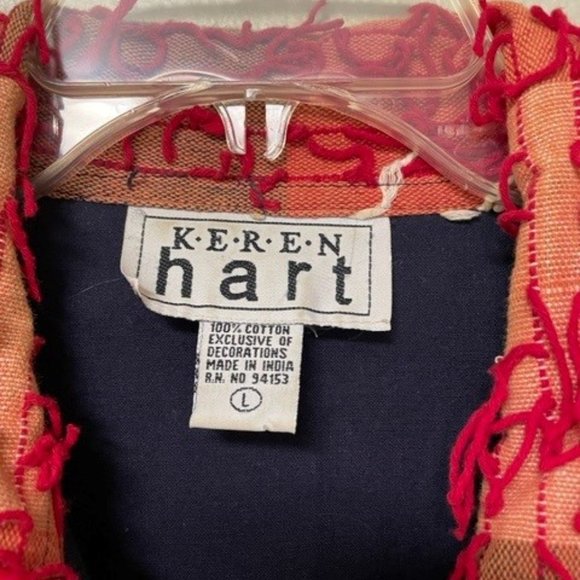 Keren Hart Fringe Red, White & Blue Women's Buttoned Jacket (Large) - Picture 2 of 4